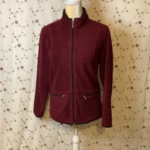 JENNIFER MOORE burgundy fleece jacket LP